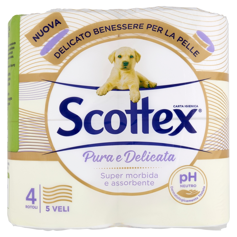 Scottex Pura e Delicata Carta Igienica 5 Veli 4 pz